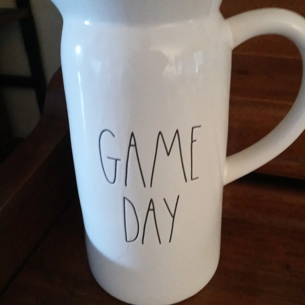 Rae Dunn football game day drink pitcher
